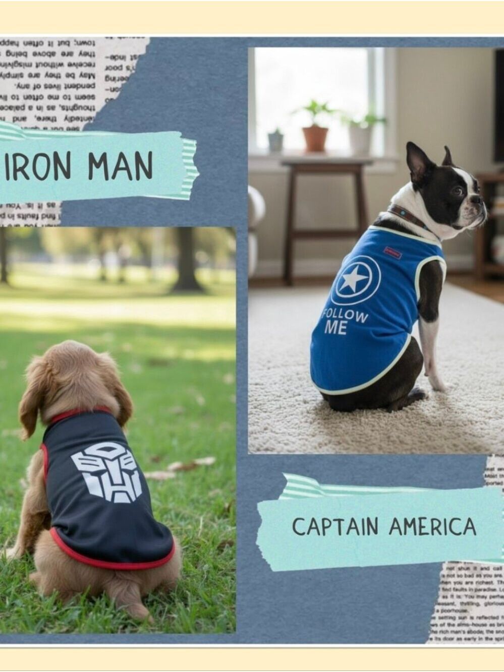 Pawow Dog Tank Captain America Iron Man Glow In Dark #DOGC12